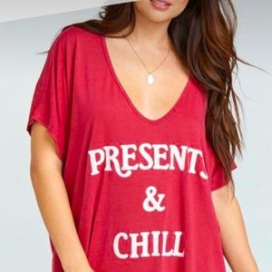 Show Me Your MuMu Red 'Presents & Chill' Top